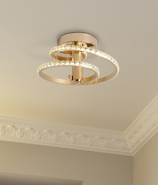 멜롱 크리스탈 베란다조명 현관등 현관센서등 (화이트, 골드)